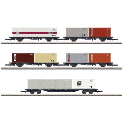 Märklin 82664 Z set van 5 wagons containertransport, MHI Märklin 82664 Z set van 5 wagons containertransport, MHI