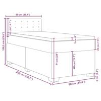 Boxspring met matras stof taupe 90x200 cm - thumbnail
