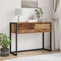 Bijzettafel met lade Oud Hout 100 x 36 x 75 cm Bewerkt hout - thumbnail