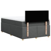 Boxspring met matras stof donkergrijs 120x190 cm - thumbnail