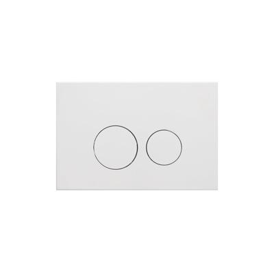 Bedieningsplaat Qeramiq Push Met DualfFush Frontbediening Metaal Rond Mat Wit Qeramiq