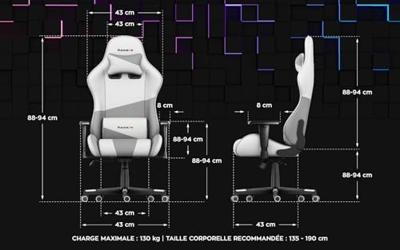 Huzaro Force 6.2 PC-gamestoel Kuipzitje Grijs, Wit