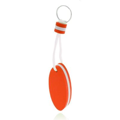 Oranje Nautische Stijl Sleutelhanger - Blijft Drijven - Label Vorm