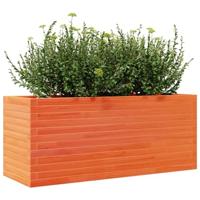 Plantenbak 110x40x45,5 cm massief grenenhout wasbruin - thumbnail