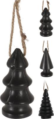 everlands kunstkerstboom hangdeco mangohout 9cm zwart