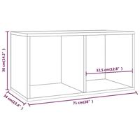 Opbergbox voor LP's 71x34x36 cm bewerkt hout gerookt eikenkleur - thumbnail