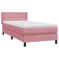 Boxspring met matras fluweel roze 90x210 cm - thumbnail