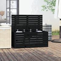 Tuinbox 101x50,5x46,5 cm massief grenenhout zwart - thumbnail