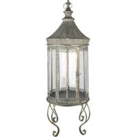 Lantaarn 103 cm Grijs Metaal Rond Kaarsenhouder - thumbnail