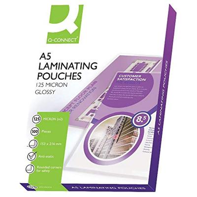 Q-CONNECT lamineeretui A5 2x 125 micron 100 stuks Q-CONNECT lamineeretui A5 2x 125 micron 100 stuks