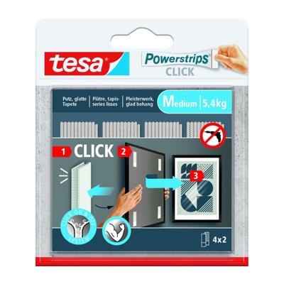 Kleefstip tesa Powerstrips Click Medium 4 paar wit | 10 stuks Kleefstip tesa Powerstrips Click Medium 4 paar wit | 10 stuks