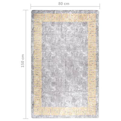 VidaXL Vloerkleed wasbaar anti-slip 80x150 cm grijs