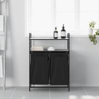 Wasmand 2 vakken met planken grijs sonoma eiken - thumbnail