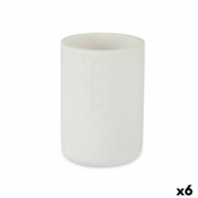 Tandenborstelhouder Berilo Wit Hars 7,8 x 10,5 x 7,8 cm (6 Stuks)