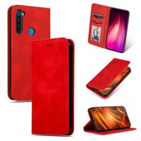 Voor Xiaomi Redmi Note 8 retro Skin feel Business magnetische horizontale Flip lederen draagtas (rood) - thumbnail