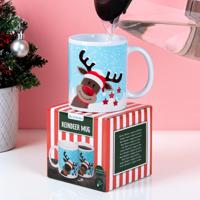 Warmtegevoelige rendier kerstmok - thumbnail