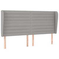 Hoofdbord met randen 163x23x118/128 cm stof lichtgrijs - thumbnail