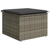 6-delige Loungeset met kussens poly rattan grijs - thumbnail