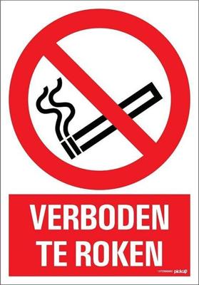 Bord Verboden te roken - 230x330 mm.