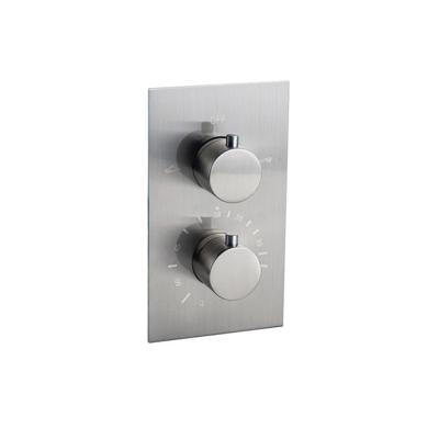 Fortifura Calvi Thermostatische Inbouwkraan - met inbouwdeel - Geborsteld RVS PVD (RVS) SW1159493
