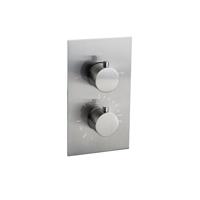 Fortifura Calvi Thermostatische Inbouwkraan - met inbouwdeel - Geborsteld RVS PVD (RVS) SW1159493 - thumbnail
