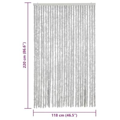 VidaXL Vliegengordijn 118x220 cm chenille grijs