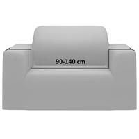 Stretch meubelhoes voor bank grijs polyester jersey - thumbnail