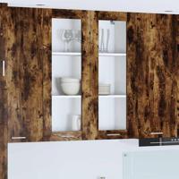 Hangkast Riga Gerookt eiken 80 x 31 x 100 cm Bewerkt hout - thumbnail
