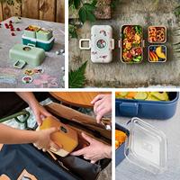 Kinderlunchbox - MONBENTO - 3 vakken - BPA-vrij - MB Tresor Papercut - thumbnail