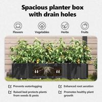VidaXL Tuin bloempot 4 pcs zwart staal - thumbnail