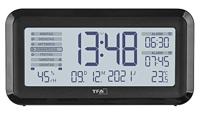 TFA Dostmann 60.2562.01 Wekker Zendergestuurd Zwart, Zilver Alarmtijden 2 Groot display - thumbnail