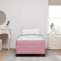 Bedframe met matras Roze en wit 90 x 200 cm Fluweel - thumbnail