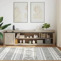 VidaXL Ophangset voor schuifdeur 213 cm koolstofstaal - thumbnail