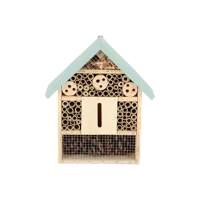 Esschert Design houten insectenhotel 10x24x29 cm naturel/mintgroen - thumbnail