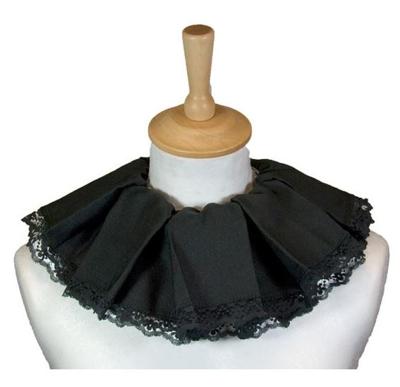 Piet kraag trevira zwart met kant