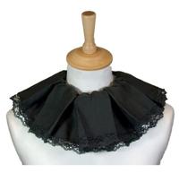 Piet kraag trevira zwart met kant - thumbnail