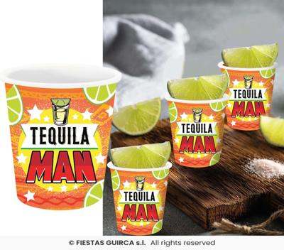 Shotglaasjes Tequila Man Oranje (3st)
