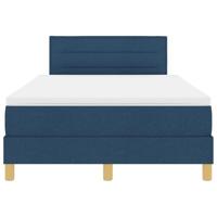 Boxspring bed met matras met hoofdeinde Blauw 120 x 200 cm Stof - thumbnail