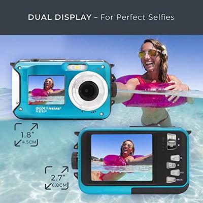 GoXtreme Reef Blue Digitale camera 24 Mpix Blauw Full-HD video-opname, Waterdicht tot 3 m, Onderwatercamera, Schokbestendig, Met ingebouwde flitser GoXtreme Reef Blue Digitale camera 24 Mpix Blauw Full-HD video-opname, Waterdicht tot 3 m, Onderwatercamera, Schokbestendig, Met ingebouwde flitser