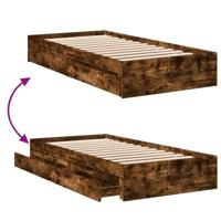 Bedframe met lades bewerkt hout gerookt eikenkleurig 100x200 cm - thumbnail