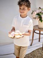 Jongenspolo met maokraag ecru - thumbnail