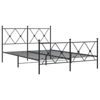 Bedframe met hoofd- en voeteneinde metaal zwart 140x190 cm - thumbnail