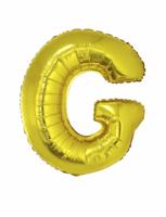 Folieballon Goud Letter &apos;G&apos; groot - thumbnail