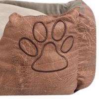 vidaXL Hondenbed Kussen PU-Kunstleer Maat L Beige Honden Bed Matras Mand - thumbnail
