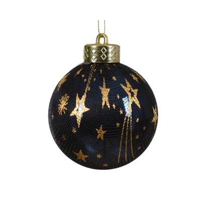 Kerstbal kunststof 8cm nachtblauw