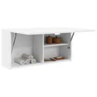 Badkamerwandkast 80x25x40 cm bewerkt hout wit - thumbnail