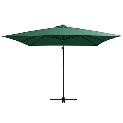 VidaXL Zweefparasol met led en stalen paal 250x250 cm groen
