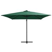 VidaXL Zweefparasol met led en stalen paal 250x250 cm groen - thumbnail