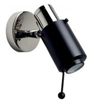 DCW Editions Biny Spot Led Wandlamp - Nikkel/Zwart - met stokje - zonder schakelaar - thumbnail