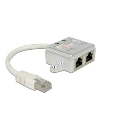 Delock RJ45 Netwerk Adapter CAT 5 [1x RJ45-stekker - 2x RJ45-bus] 15.00 cm Wit